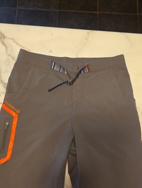 Merrell Gray Shorts with Orange Trim and Striped Drawcord